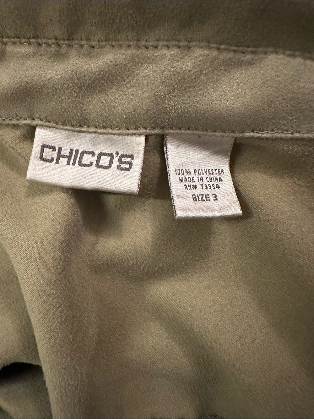Chico's Olive Green Military-Style Field Jacket - Picture 3 of 3